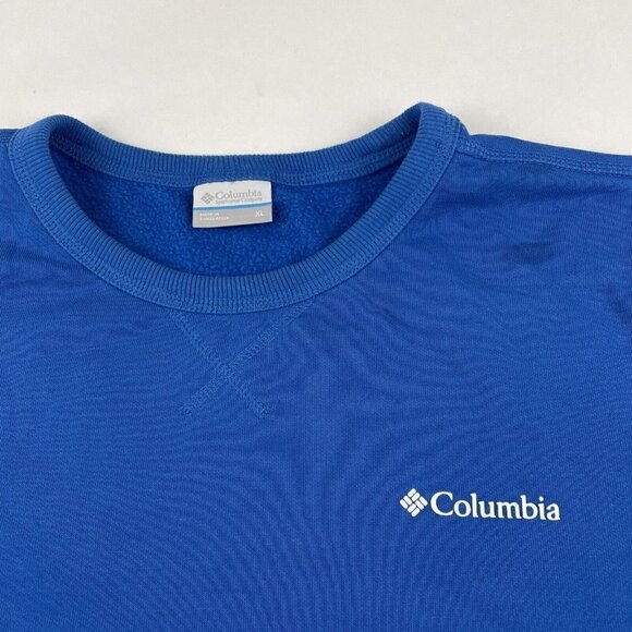 Columbia Sweatshirt Women’s XL Crew Neck Blue Spellout Sleeve Cotton Blend - Picture 8 of 10